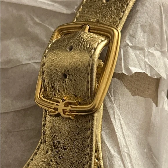 Sam Edelman Rylie Amber Gold&Black Shoes size 6.5 NWOT Leather Fabric Upper - Picture 14 of 15